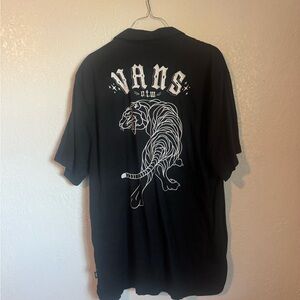 Vans Black Tee with White Tiger Graphic